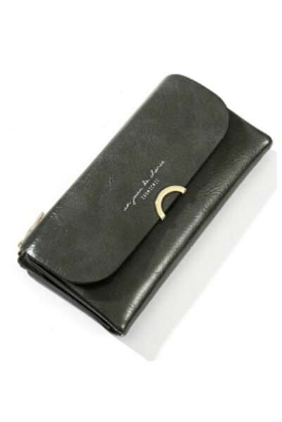 OEM Women's Wallet, Large, Taomicmic, Premium Ecological Leather, Snap Closure, Gray