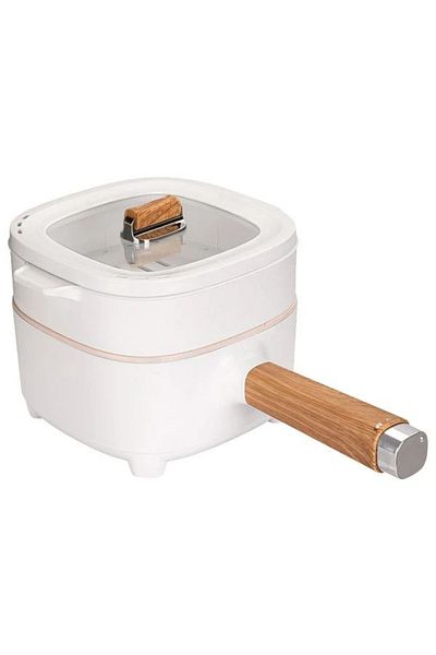 Tradeo Electric Mini Hot Pot, 2L Capacity, 1000W Multi-Function Cooking Pot with Steam Rack