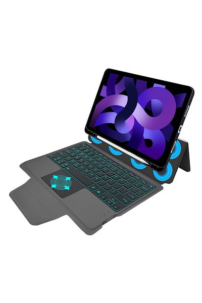 Dali Protective Flip Cover Case for Apple iPad Air 4/5/11 with RGB Keyboard, Screen Protector, Pen Holder