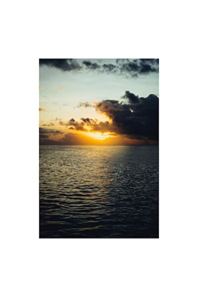 OEM Pictură pe pânză, „Apus de soare senin pe mare”, Ocean, Nori, Lumină, Ref...