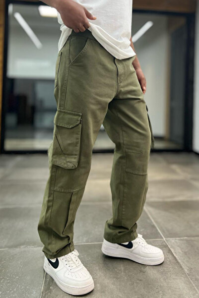 Denim Republic Erkek Haki Baggy Kargo Pantolon