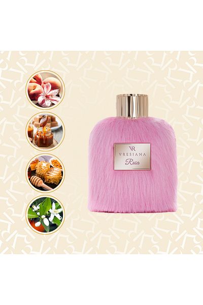Vresiana Eau de Parfum, Rosa 100ml, By Vresiana, Fur, Sweet, Musk, Orange