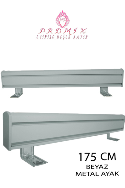 PERDE Mix 175 cm BEYAZ VİP Dekoratif Perde Ray Kornişi Alüminyum 2 Kanallı 8 ...