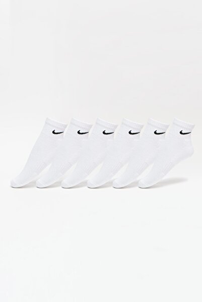 Nike , Set of Ankle Socks for Fitness Everyday - 6 Pairs, White, L