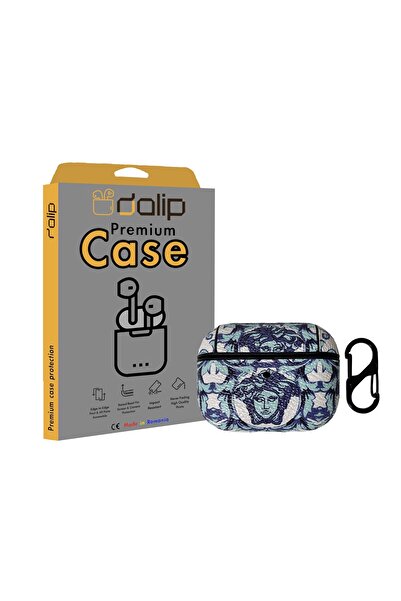 dalip Case for Apple AirPods Pro, DesignVersatil, Leather, Front Design, Light Blue