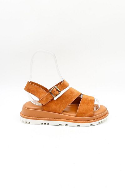 Venüs Women's Genuine Leather Suede Daily Sandals Vn470015Y Tan