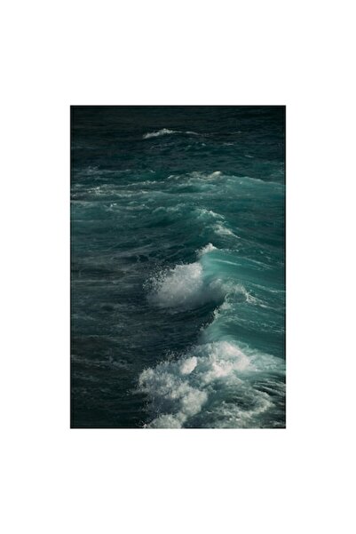 OEM Pictură pe pânză „Valurile oceanului într-un apus liniștit”, 100 x 100 cm