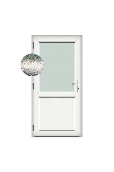 Klass 70x180cm White left 6cm 4 White Hamburg door PVC and insulating glass chambers matt delta
