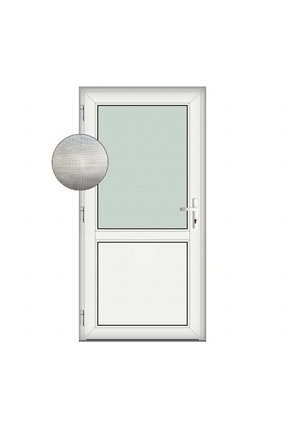 Klass 100x190cm White left 6cm 4 White Hamburg door PVC and insulating glass chambers matt krizet