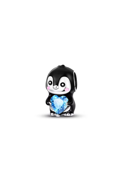 Fubena Buz Kalpli Penguen Gümüş Charm