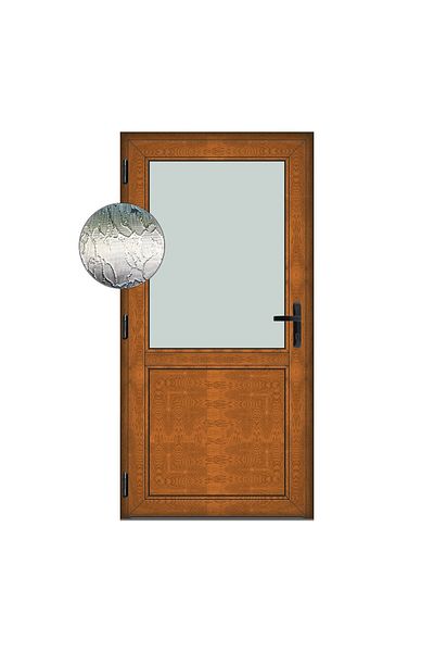 Klass 70x210cm left 6cm 4 White Hamburg door PVC and insulating glass brown golden oak chambers matt