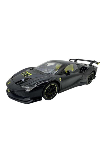 JPT Ferrari SF90 Stradale 1/24 metal model with sound, lights, opening doors and hood, black