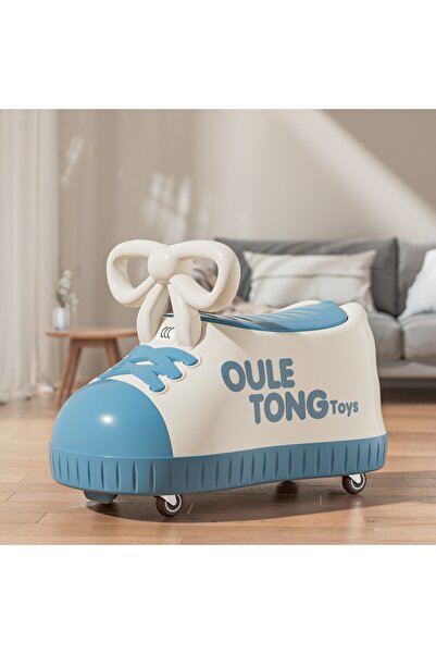 Flippy Mașină pentru copii, Flippy, Model de pantofi, 4 roți, Cutie de depozitare, Albastră