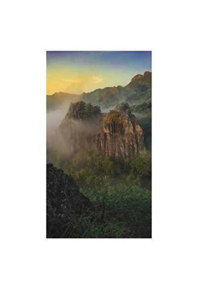 OEM Pictură pe pânză, „Misterul rocilor învăluite în ceață”, Frumusețe, Grand...