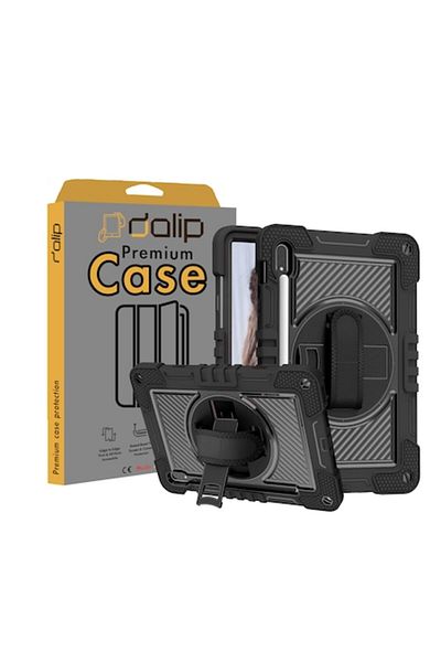 dalip Husa pentru Samsung Galaxy Tab A8 2021, Shoulder Strap, Silicon, Negru