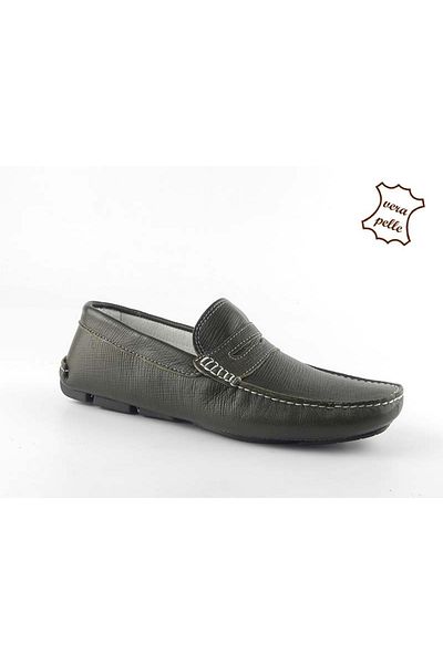ZAZAMAG Men's moccasins made of genuine suede leather Pete, khaki