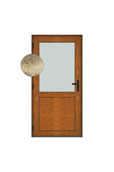 Klass 100x200cm left 6cm 4 Hamburg door PVC and insulating glass brown golden oak chambers matte bro