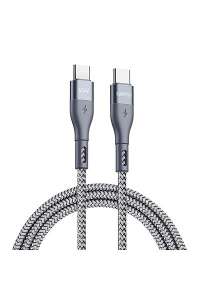 DUZZONA Charging and Data Transfer Cable, USB Type-C to USB Type-C, 65W, Super Fast Charge, 480 Mbps, 1m, Te
