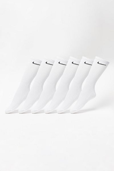 Nike , Set de sosete lungi pentru antrenament Everyday, 6 perechi, Alb/Negru, L
