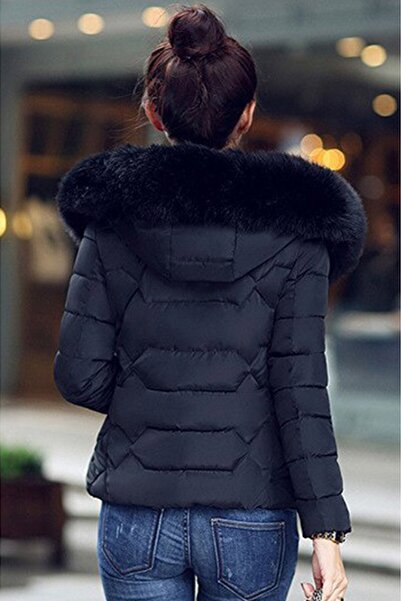 Barbora Kürklü Kapüşonlu Şişme Kadın Mont
