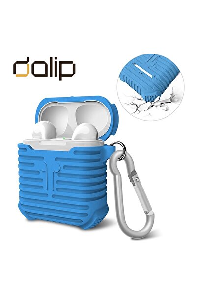 dalip Husa pentru Apple Airpods, SturdyCorners, Silicon, Albastru