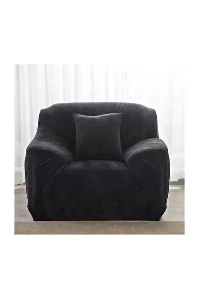 ElastiX Black Velvet Armchair Cover