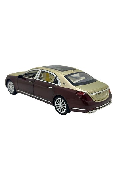 JPT Mercedes Maybach burgundy-gold metal model 1:24 with sound, lights, opens doors
