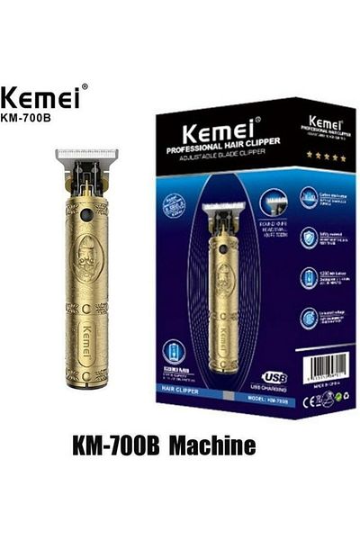 Kemei Electric Hair Trimmer Cordless Shaver Barber Trimer gold KM-700B Gold