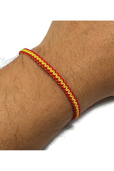 Sylvery Jewels Slyvery Jewels - Yellow Red Macrame Fan Bracelet Unisex