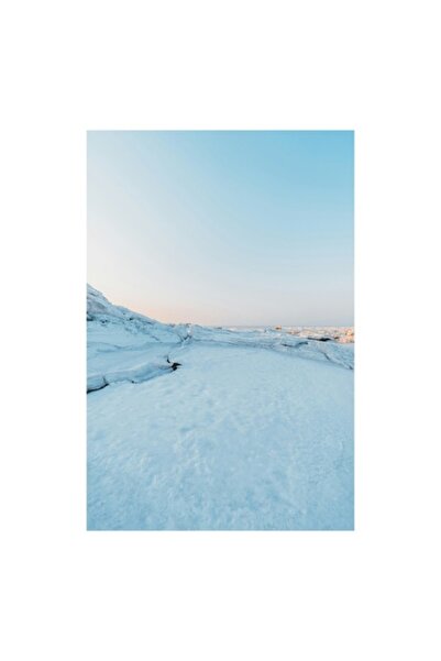 OEM Pictură pe pânză, „Visul înghețat al orizontului polar”, Zăpadă, Gheață, Orizont, Calm, Lumină, Cer, Alb, R