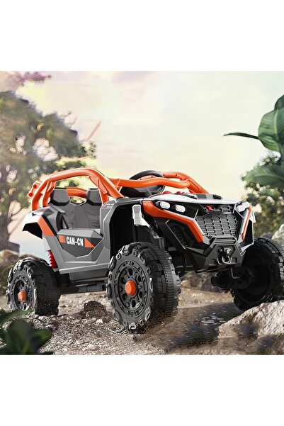 Flippy Kids Electric Buggy/UTV Off-Road Ride-On, Dual Drive, Bluetooth, Remote, Lights & Music, 97x6