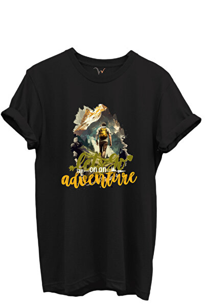 WİDİ Let's Go on an Adventure Written Mountaineer and Nature Themed 100% Cott...