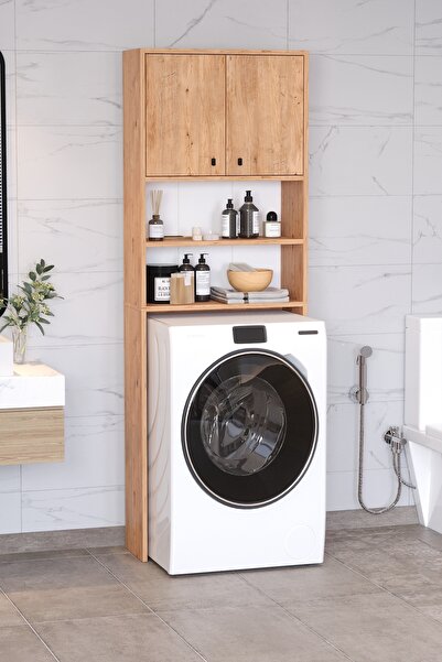 AWOX Plato Çamaşır Makinesi Dolabı 4 Raflı 2 Kapaklı Çamaşır Makinesi Dolabı ...