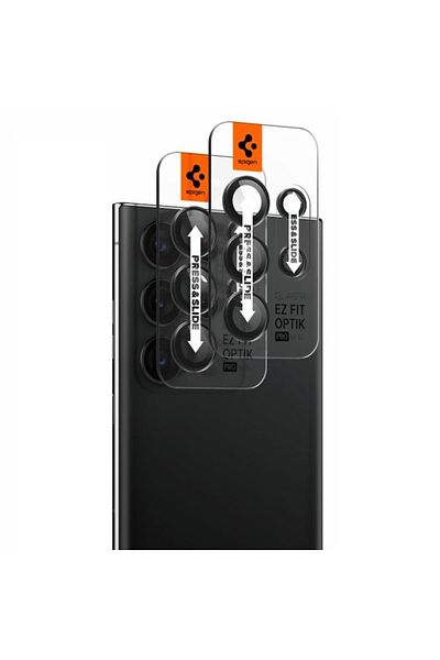 Spigen Camera Protection Film Compatible with Samsung Galaxy S23 Ultra, Glas.tr EZ Fit Optik.TR, 2 Pieces,
