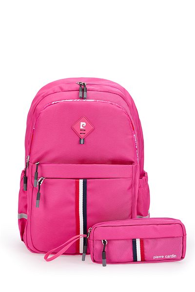 Pierre Cardin Set of 2 School Bags Unisex Children's Multi-Compartment Backpack School Bag and Pen Holder 07Pct18001