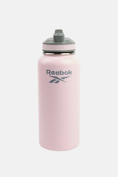 Reebok زجاجة ماصة بشعار العلامة التجارية من الفولاذ المقاوم للصدأ سعة 950 مل، لون وردي