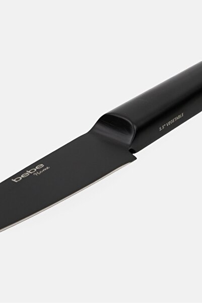 BEBEHOME Stainless Steel 5,5 Inches Vegetable Cutting Knife, Black
