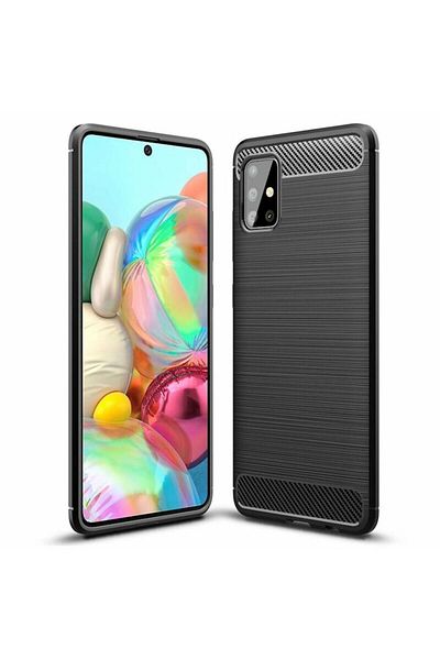 Dali Protective case compatible with Samsung Galaxy A51 5G, Carbon Silicone, Black