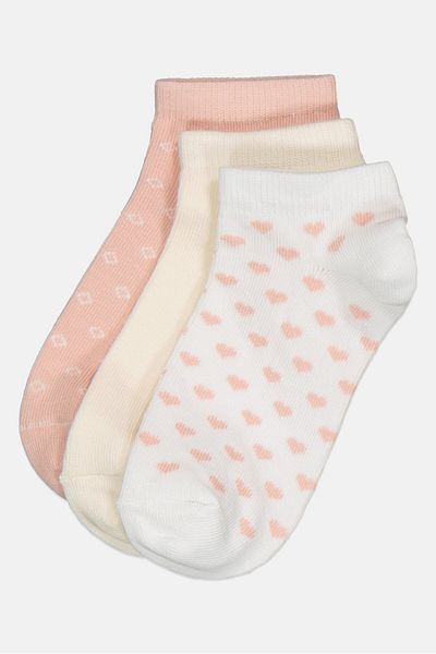 Material Girl Kids Girl 3 Pairs Allover Print Ankle Socks, Multicolor