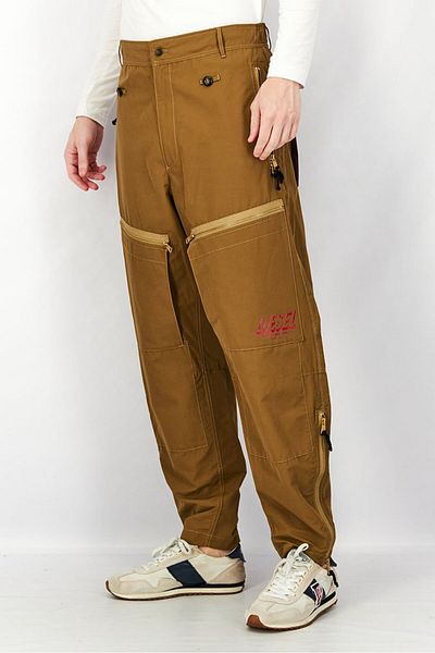 Diesel Men Regular Fit Printed Cargo Pants, Brown
