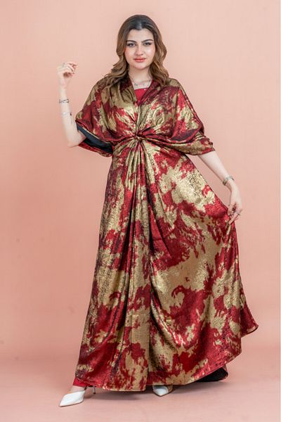 IKKXA Shimmer Wrap Design Elegant Jalabiya