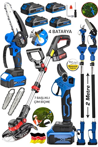 DYNAMİC MAX 4 Bataryalı Dal Budama Testeresi-Şarjlı Dal Budama Bağ Makası-Tel...