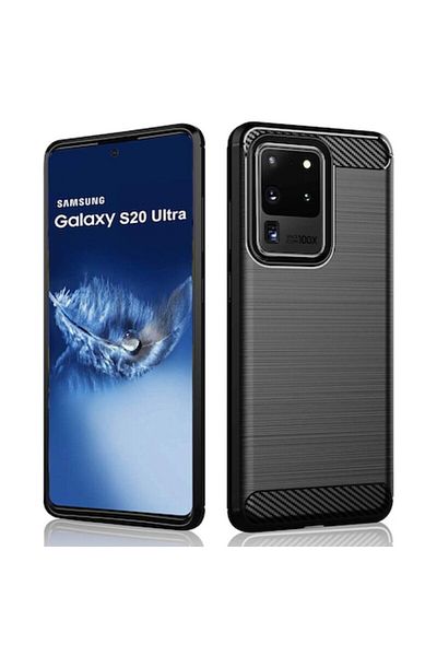 Dali Protective Case Compatible with Samsung Galaxy S20 Ultra 4G / S20 Ultra 5G, Carbon Silicone, Black