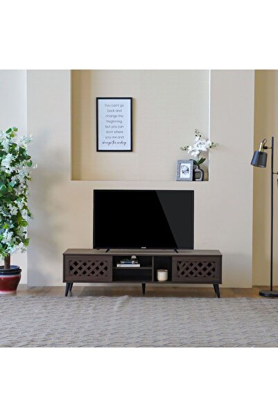 Danube Home Como TV Unit - Up to 55 Inches - Walnut L160xW40xH44.5cm