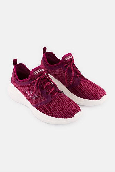 SKECHERS Women Go Run Fast Lace Up Running Shoes, Dark Rose