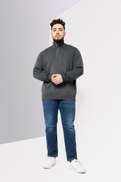 Harmont & Blaine Jeans Men Mock Neck Textured Sweater, Grey