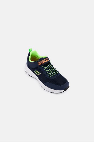 SKECHERS Kids Boy Go Run Consistent Transitioner Velcro Closure Running Shoes, Navy
