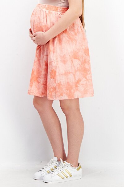 MAMALICIOUS Maternity Tie Dye Pull On Midi Skirts, Pink