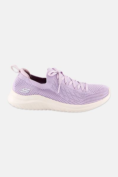 SKECHERS Women Ultra Flex Lace Up Running Shoes, Lavender