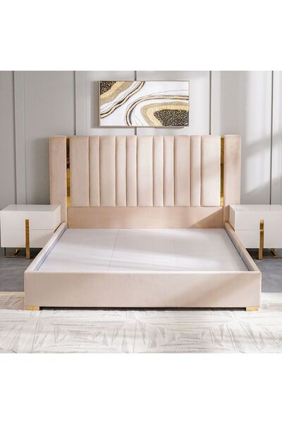 Danube Home New Poliana 200x200 Super King Bed - Beige L234xW213xH130cm